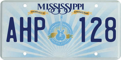 MS license plate AHP128