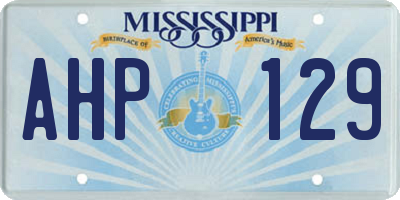 MS license plate AHP129