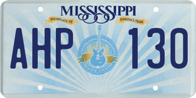 MS license plate AHP130