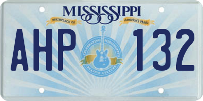MS license plate AHP132