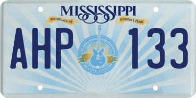 MS license plate AHP133