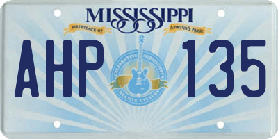 MS license plate AHP135
