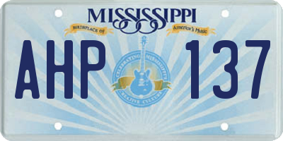 MS license plate AHP137