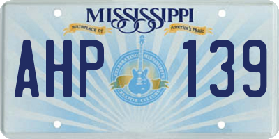 MS license plate AHP139