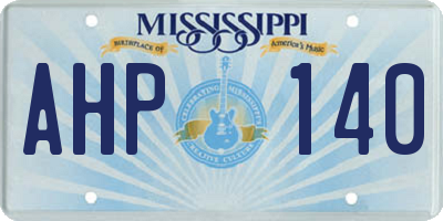 MS license plate AHP140