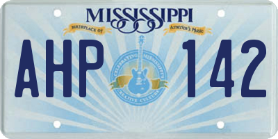 MS license plate AHP142