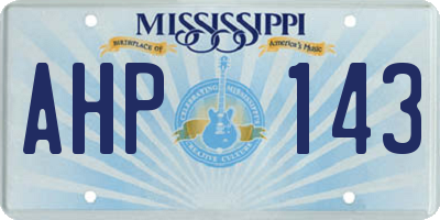MS license plate AHP143