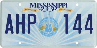 MS license plate AHP144
