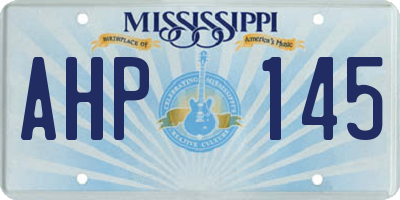 MS license plate AHP145