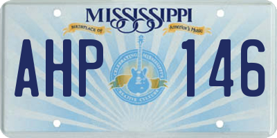 MS license plate AHP146