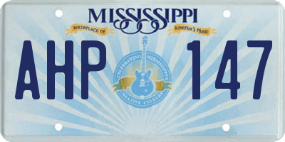 MS license plate AHP147
