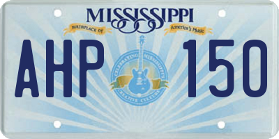 MS license plate AHP150