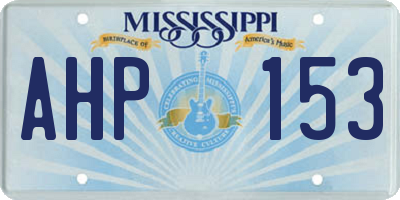 MS license plate AHP153