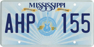 MS license plate AHP155