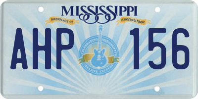 MS license plate AHP156