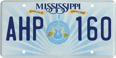 MS license plate AHP160