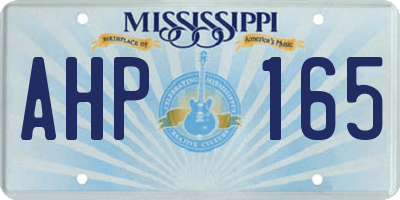 MS license plate AHP165