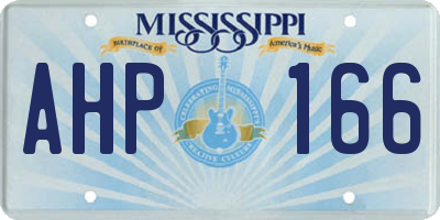 MS license plate AHP166