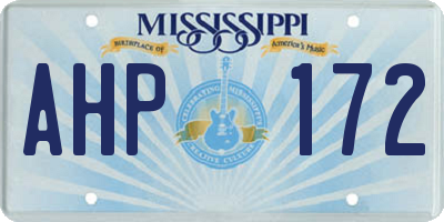 MS license plate AHP172