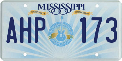 MS license plate AHP173