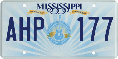 MS license plate AHP177