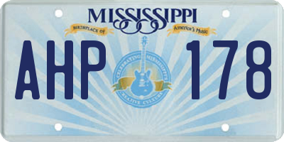 MS license plate AHP178