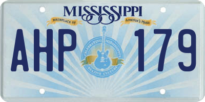 MS license plate AHP179