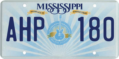 MS license plate AHP180