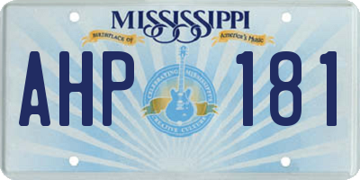 MS license plate AHP181