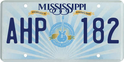 MS license plate AHP182
