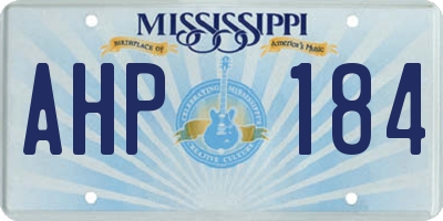 MS license plate AHP184