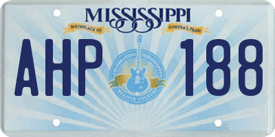 MS license plate AHP188
