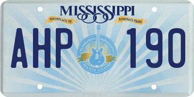 MS license plate AHP190