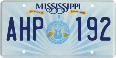 MS license plate AHP192
