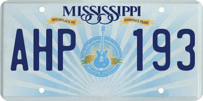 MS license plate AHP193
