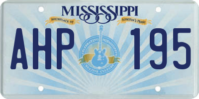 MS license plate AHP195