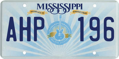MS license plate AHP196