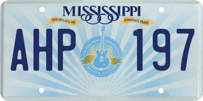 MS license plate AHP197