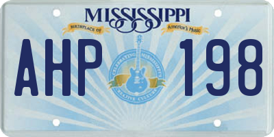 MS license plate AHP198
