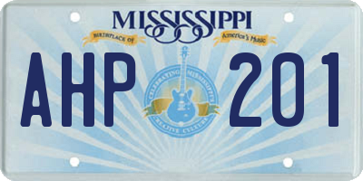 MS license plate AHP201