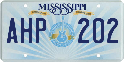 MS license plate AHP202