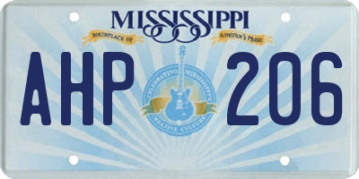 MS license plate AHP206