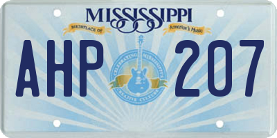 MS license plate AHP207