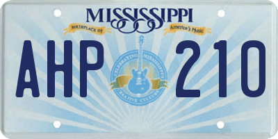 MS license plate AHP210