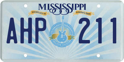 MS license plate AHP211