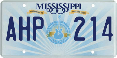 MS license plate AHP214