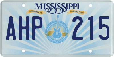 MS license plate AHP215