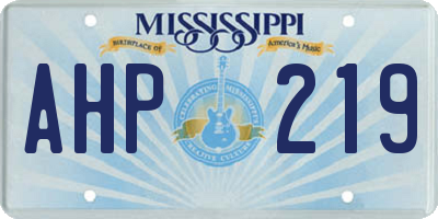 MS license plate AHP219