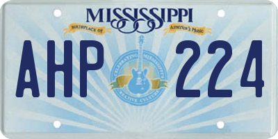 MS license plate AHP224