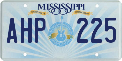 MS license plate AHP225